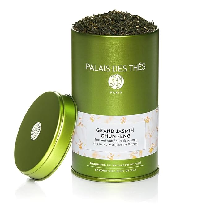 Palais des Thés - Grand Jasmine Chun Feng - Jasmine Green Tea - Premium Loose Leaf Serves 20-25 Cups - 3.5oz Tin