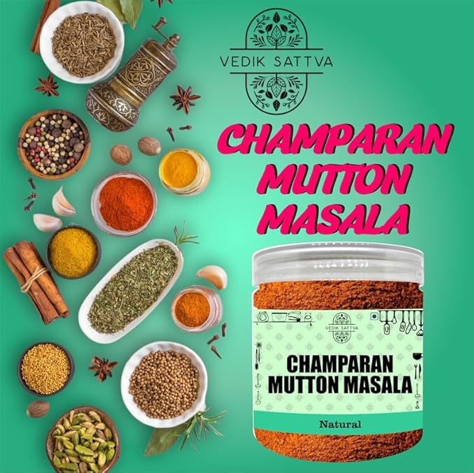 Vedik Sattva Natural Champaran Mutton Masala 2.11 OZ / 60 GM | Pack Of 1 Box