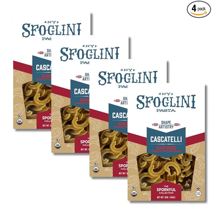 Sfoglini × Sporkful Cascatelli Pasta – Waterfall-Inspired Sauce-Maximizing James Beard-Awarded Original (4-Pack 16oz Each)