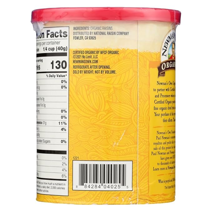 NEWMANS OWN ORGANIC RAISINS ORG CAN 15 OZ PK- 12