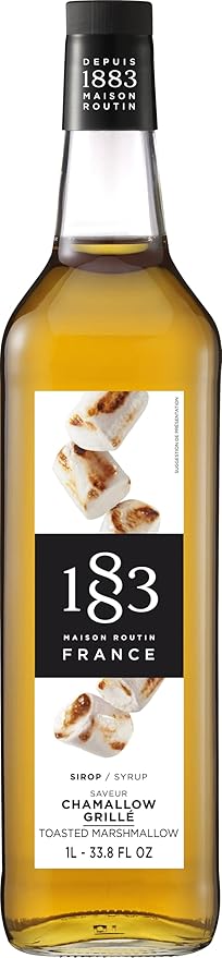 1883 Toasted Marshmallow Syrup for Drinks 1 Liter Glass Bottle