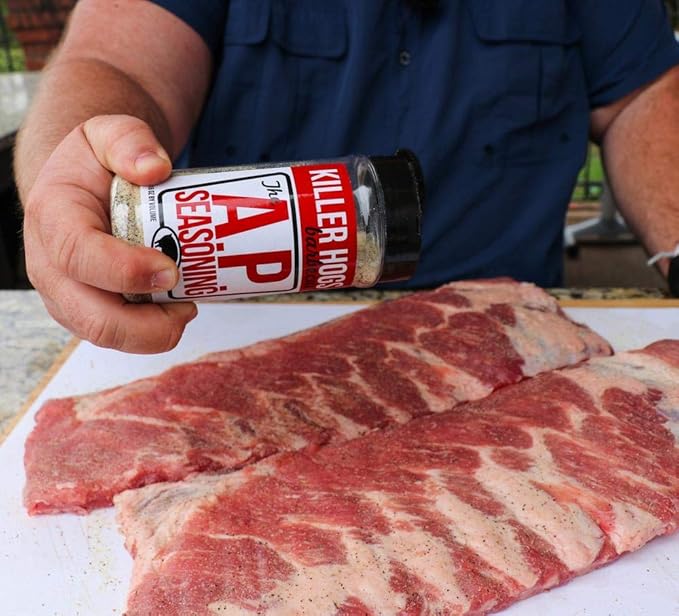 Killer Hogs AP Seasoning Championship BBQ and Grill All Purpose Dry Rub for Beef Steak Burgers Pork and Chicken Salt Pepper Garlic 14 oz Shaker