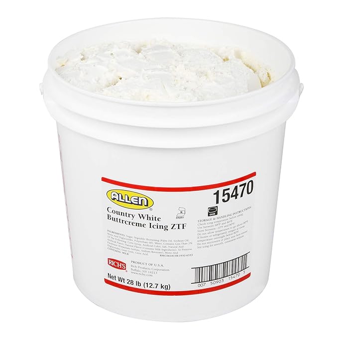 Rich's Allen Country White Buttrcream Icing ZTF 28 Pound (Pack of 1) buttercream frosting for cake decorating cake baking supplies