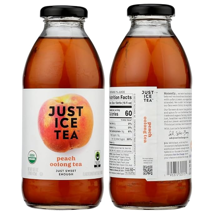 Just Ice Tea Variety Pack 10 – Assorted Iced Teas Made with Real Brewed Tea – Half Tea &amp Half Lemonade Peach Honey Green Mango White &amp Hibiscus – Refreshing Ready-to-Drink Beverages