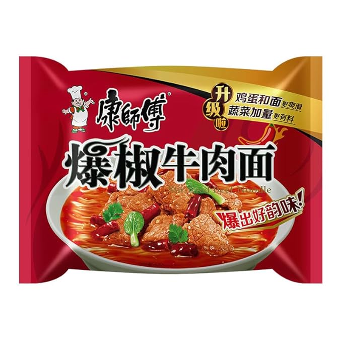 Chinese food Instant noodles 康师傅 方便面 经典爆椒面五连包103g*5 泡面 袋装