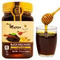 Black Seed Honey with Ginger - Not Mixed with Oil or Powder - Gluten Free - Non GMO - Immune Booster - 100% Natural Raw Honey 500g / 17.6oz