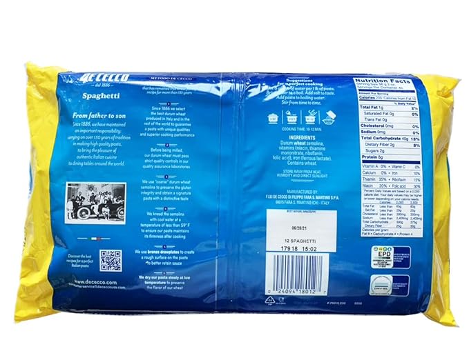 De Cecco Semolina Pasta Spaghetti 5 Pound