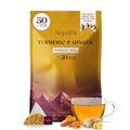 Turmeric Ginger Herbal Tea Bag 50 Count Pyramid Tea Bags From the Himalayas Caffeine Free Gluten Free warm and spicy Taste biodegradable Tea Bags