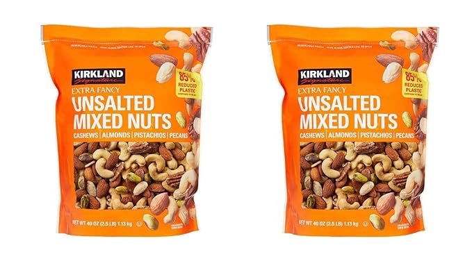 Kirkland Signature QNKDQK Extra Fancy Unsalted Mixed Nuts 2.5 (LB) 2 Pack of 40 Ounce 99451458768