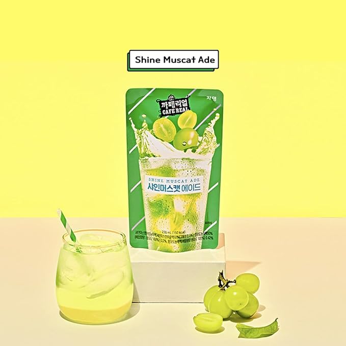 Korean Covenienve Store Drink Pouch Sampler Set - 5 PACK 10 PACK (mango watermelon blue lemonade peach ice tea shine muscat) + dalgaru yakgwa mirror (ADE 10 PACK)