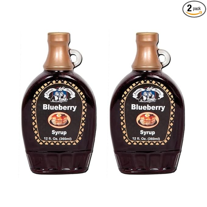 Amish Wedding Syrup Ohio Made for Pancakes or Waffles Two 12 ounce Glass Bottles Blueberry