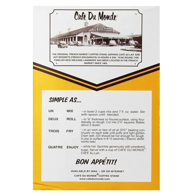 Cafe Du Monde Beignet Mix French Doughnuts Bundle Includes Two (2) 28 oz Beignets Mix and One Spatula (color may vary)