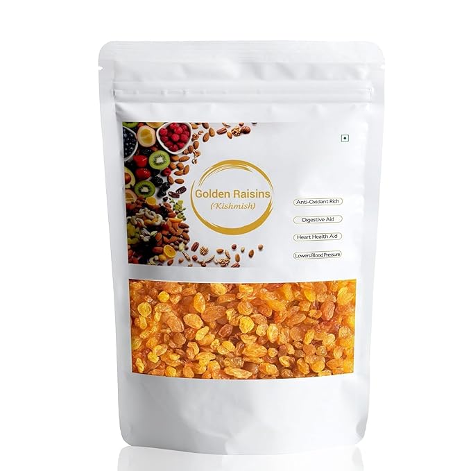 Munakka Raisins Whole Natural Premium Seedless Golden Raisins Premium Dried Grapes | No Added Colours or Preservatives | Premium Kishmish | 200 grams
