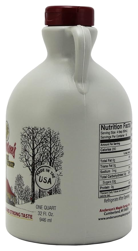 Anderson's Maple Syrup Inc. Very Dark in 32 oz. plastic Jug brown