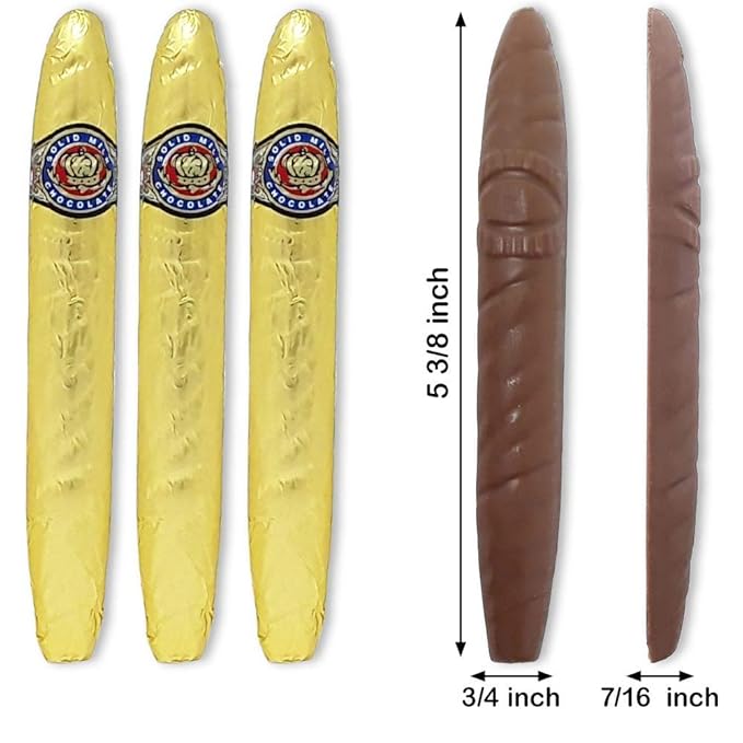 Madelaine Premium Milk Chocolate Cigars Gift Box - Chocolate Cigars Wrapped In Gold Italian Foils. (2 Pack 24 Cigars Box)