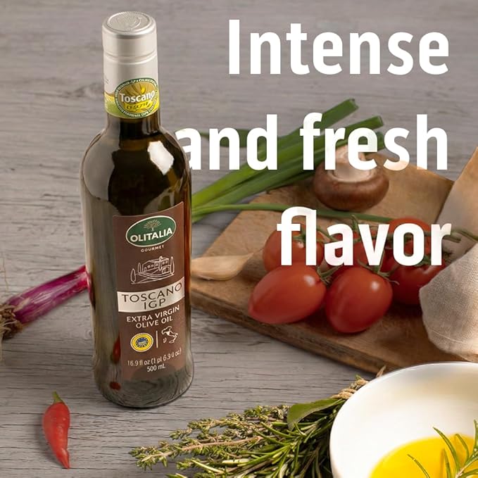 Olitalia Extra Virgin Olive Oil – Toscano IGP Italian Single Origin Limited Edition (3 Pack) – EVOO High in Polyfenol Cold Pressed Extracted and Bottled in Italy - ideal for Dressing.