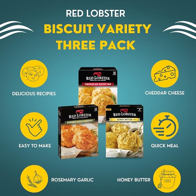 Red Lobster Biscuit Mix Cheddar Bay Honey Butter Rosemary Garlic Parmesan Variety Bundle With Raw Earth Colors Spoonatula