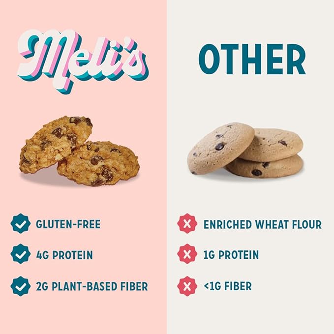 Meli’s Choco-Lot Gluten Free Cookie Mix High Protein Baking Mix with Natural &amp Milk Chocolate Chips Chocolate Chunks &amp Rolled Oats Easy Bake Oven Mixes for Sweet Treats 16oz Box3-Pack