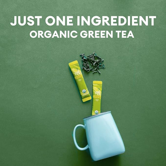 Cusa Tea &amp Coffee | Premium Instant Green Tea With Real Fruit &amp Spices | Organic Leaves Drink Mix Packets | Hot or Iced Tea (10 Single Servings)