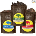 Jerky.com Exotic Buffalo Jerky Sampler - Wild Game Meat Snacks Exotic Snacks High-Protein All-Natural No Added Preservatives - Healthy Snacks for Adults - 1.75 oz. (Pack of 3)
