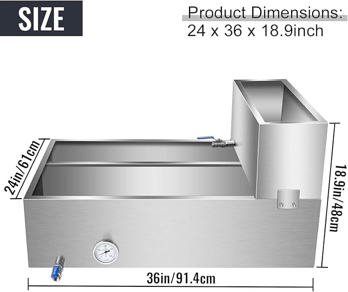 Maple Syrup Evaporator Set Maple Syrup Boiling Pan Maple Syrup For Maple Syrup Boiling36Dx24Wx18.5H