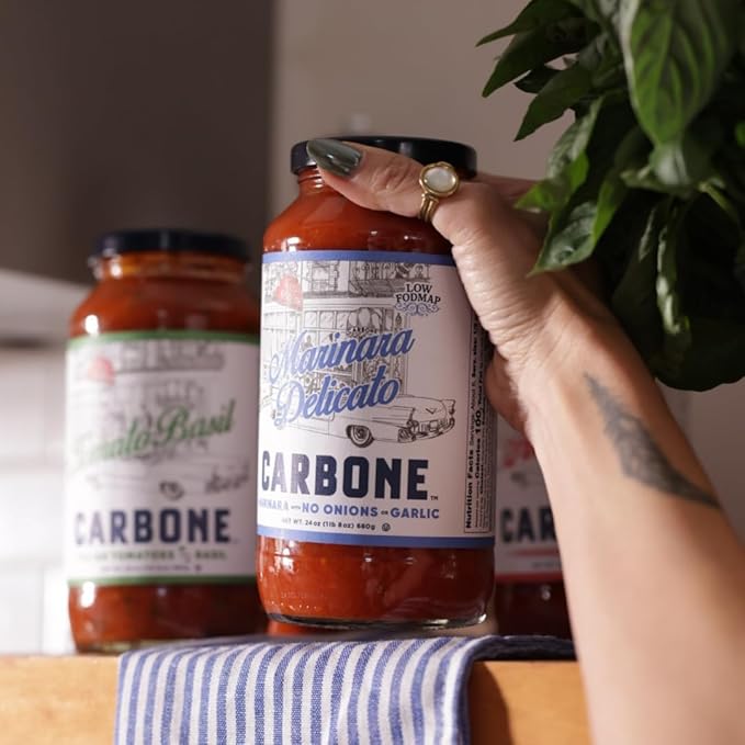 Carbone Marinara Delicato Pasta Sauce | Tomato Sauce Made with Fresh &amp All-Natural Ingredients | Non GMO Vegan Gluten Free Low Carb Pasta Sauce 24 Fl Oz (Pack of 4)