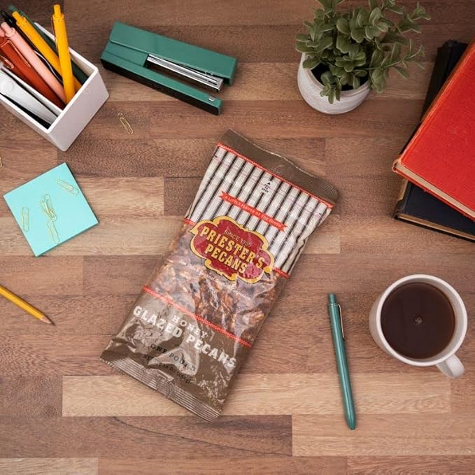 PRIESTER'S | 1lb. Bag | Honey Glazed Pecans | Flavorful Premium-Crop Pecans | Grown with Care &amp Made with Love | Perfect for Gifts Snacking Recipes &amp Toppings | Sweet &amp Crunchy Treat
