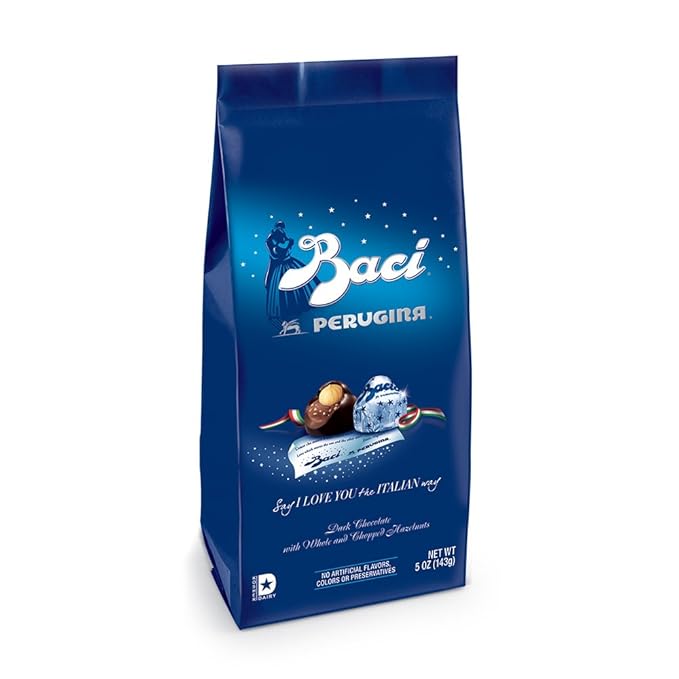 Baci Perugina Dark Chocolate with Whole and Chopped Hazelnuts 5 Ounce (Original Dark)