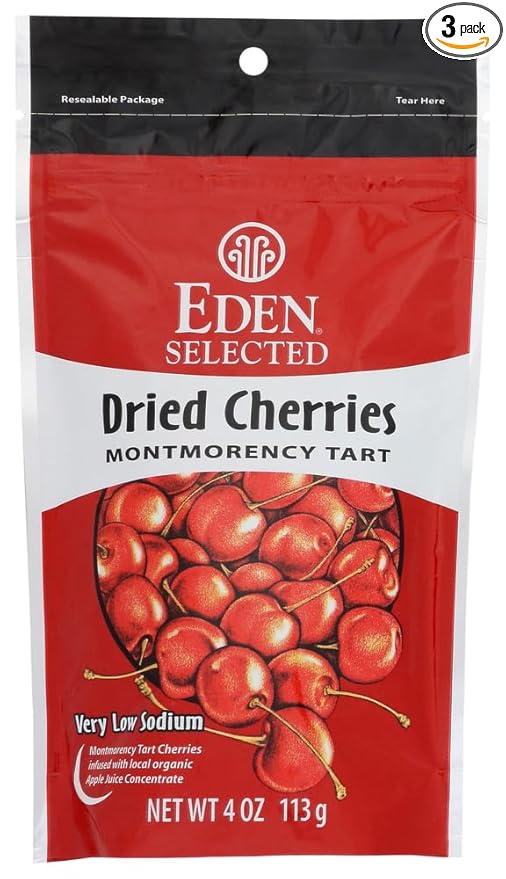 EDEN FOODS FRUIT DRD CHERRY MNTMRNCY 4 OZ PK- 3