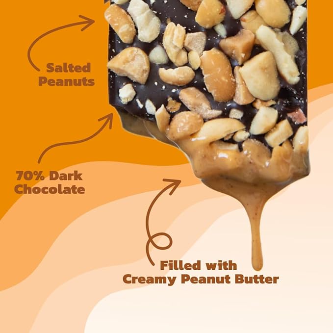 JOJO's Dark Chocolate Peanut Butter Filled Healthy Snack Low Sugar Low Carb Gluten Free Non GMO Paleo &amp Keto Friendly Made with Plant Based Hemp Protein Vegan (4 Count)