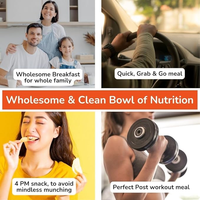 FMSo Overnight Rolled Oats Assorted 420 G | Healthy Oatmeal Breakfast Within 15 g High Protein Calcium &amp Fibre | Diet Food For Weight Loss For Women &amp Men | No Refined Sugar | Gluten Free