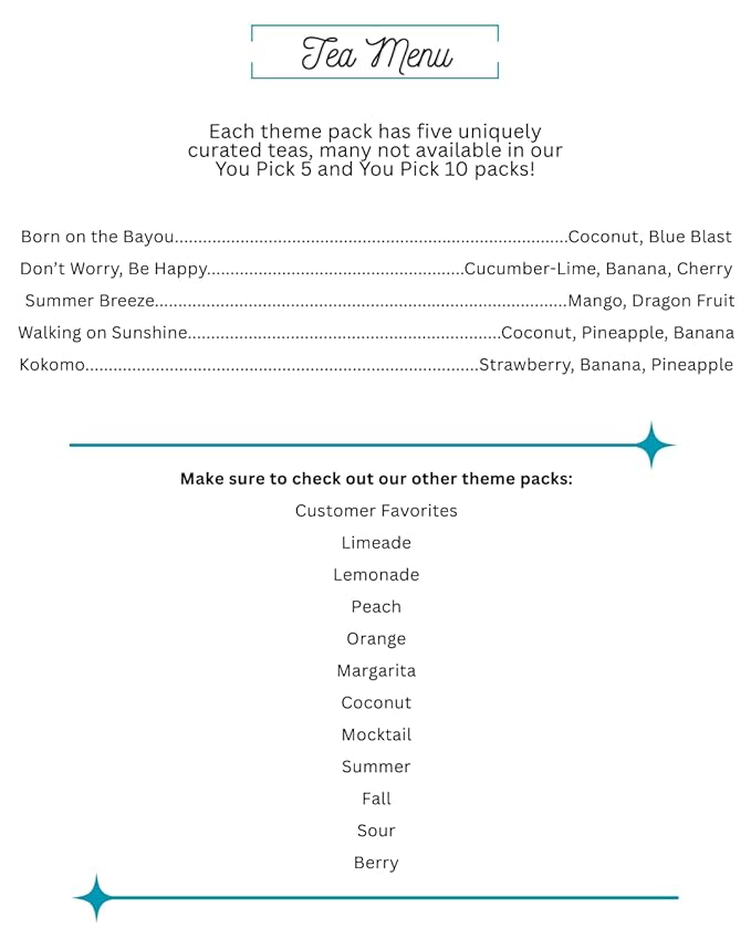 Tropical Loaded Tea 5‑Pack | 5 Unique Loaded Teas Featuring Tropical Flavors | Includes 3 Caffeine Options
