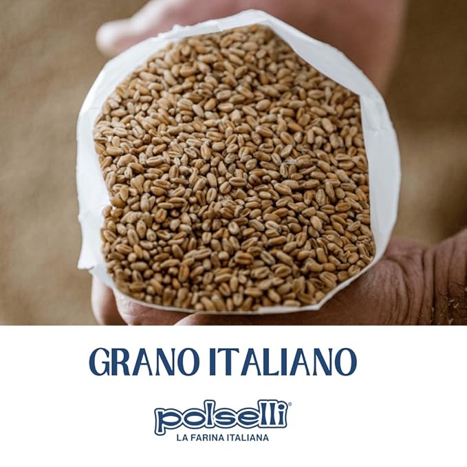 POLSELLI Organic Flour Type 00 100% Italian Grain Double Zero Flour OO Extra Fine 5 kg 11 lbs BIO Neapolitan Italian Pizza Bread Pasta All Natural Unbleached All-Purpose Unbromated No A