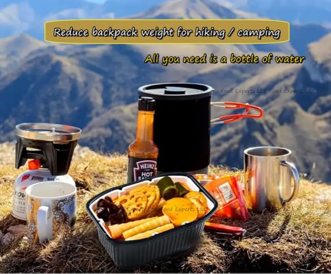 Food Experts Instant Self-Heating Hot Pot 1.2lb*3 Container Outdoor Fishing Hiking Easy Meal non cookware(SpicyPlusBeef 1.2LB*3 Container)