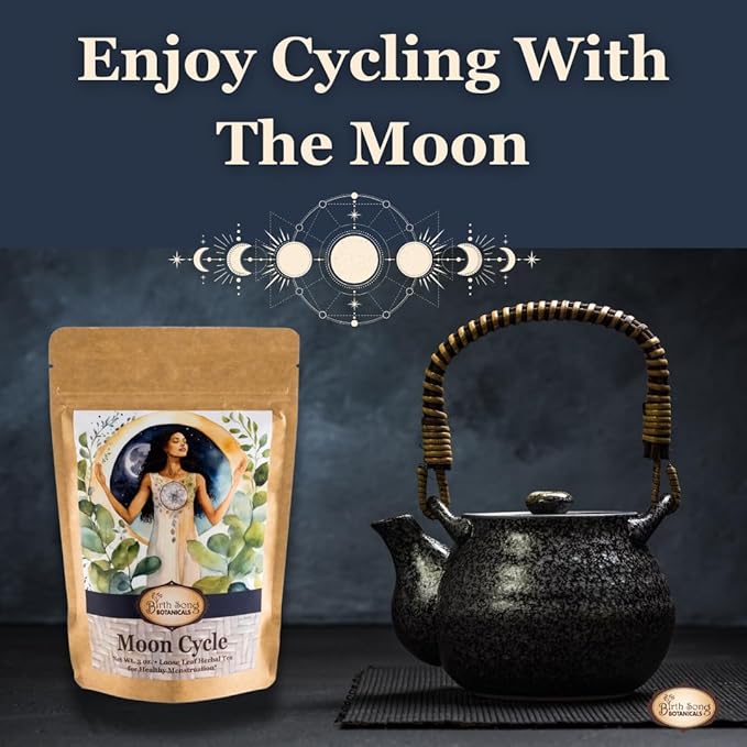 Birth Song Botanicals Organic Moon Cycle Menstrual Tea for Women Herbal Period Cramp &amp PMS Relief Hormone Balance Bloat &amp Cycle Support Raspberry Leaf Mugwort &amp Chamomile 30 Servings