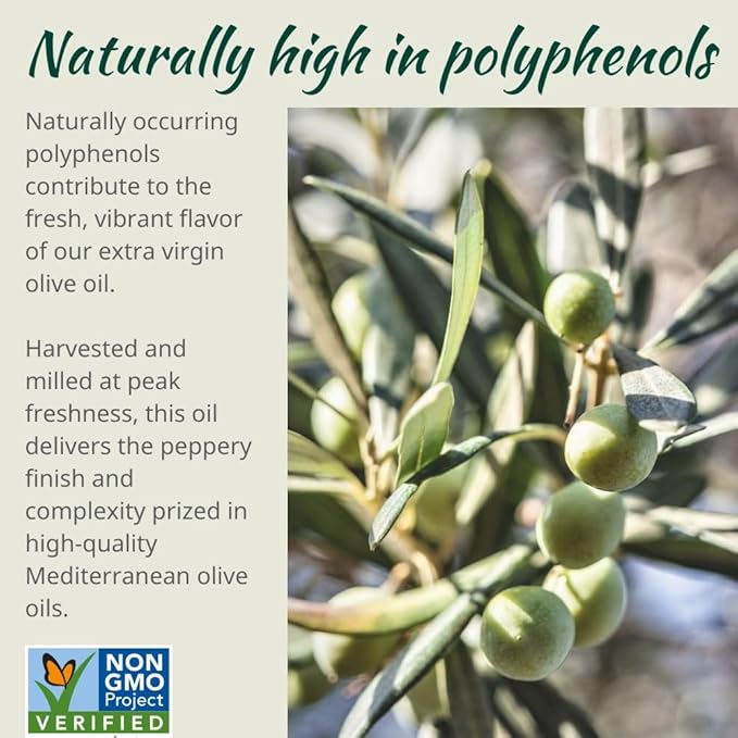 Polyphenol Rich Extra Virgin Olive Oil by San Giuliano Pure 100% Italian EVOO from Italy Cold Pressed for Everyday Cooking Non-GMO Certified Sustainably Farmed 1 Liter Bottle
