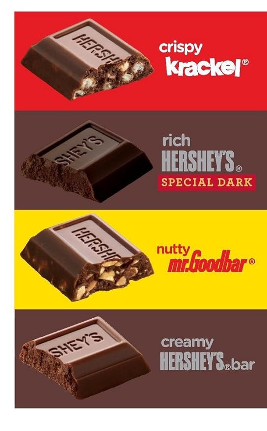 HERSHEY'S Chocolate Candy Bar Assortment Miniatures (Hershey's Krackel Mr Goodbar Special Dark) 25 Pound Bulk Candy