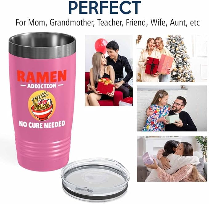 Ramen Lover Pink Edition Viking Tumbler 20oz - addiction no cure - Food Lovers chicken pumpkin vegan pantry spicy noodles