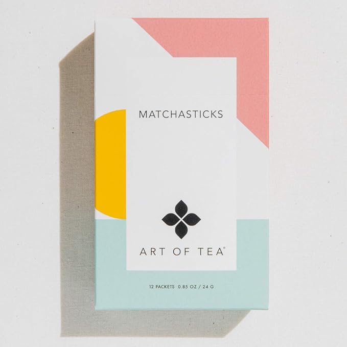 Art of Tea | Matcha Powder | Organic Japanese Ceremonial Matchasticks | 12 Count Single Serve Packets | Matcha Shaker Bottle Included