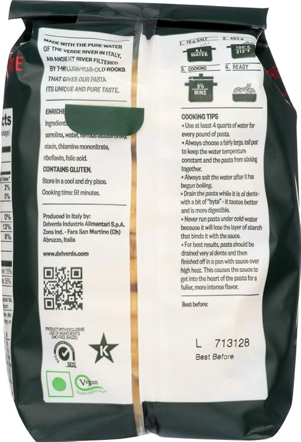 Del Verde Penne Rigate Pasta 1 Pound - 12 per case.