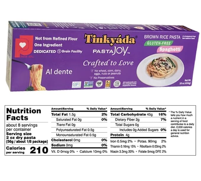 Tinkyada Gluten-Free Brown Rice Pasta Variety Pack 6 Pack – Spaghetti Spirals &amp Fusilli – Wheat-Free Pasta 16 oz Boxes