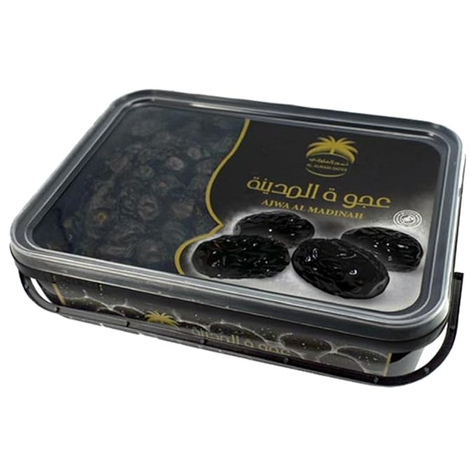 Al Ajwa Dates a Superfood High Fiber Heart Healthy Snacks - Natural Dried Fruit Supplement and Energy Booster - Ready to Eat Food 800g