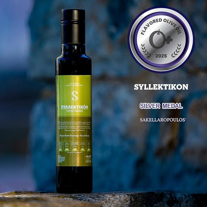 SYLLEKTIKON Premium Gourmet Flavored Unripe Extra Virgin Olive Oil (Lemon Orange Thyme)