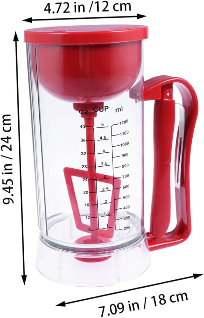 Cabilock Ergonomic Handle Push Button Electric Mixer Pancake Dispenser Non-battery for Baking Grease Separator