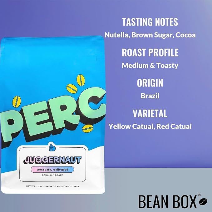 Juggernaut Espresso Blend - Roasted by Perc Coffee - Whole Bean Coffee - 12 Ounce Bag