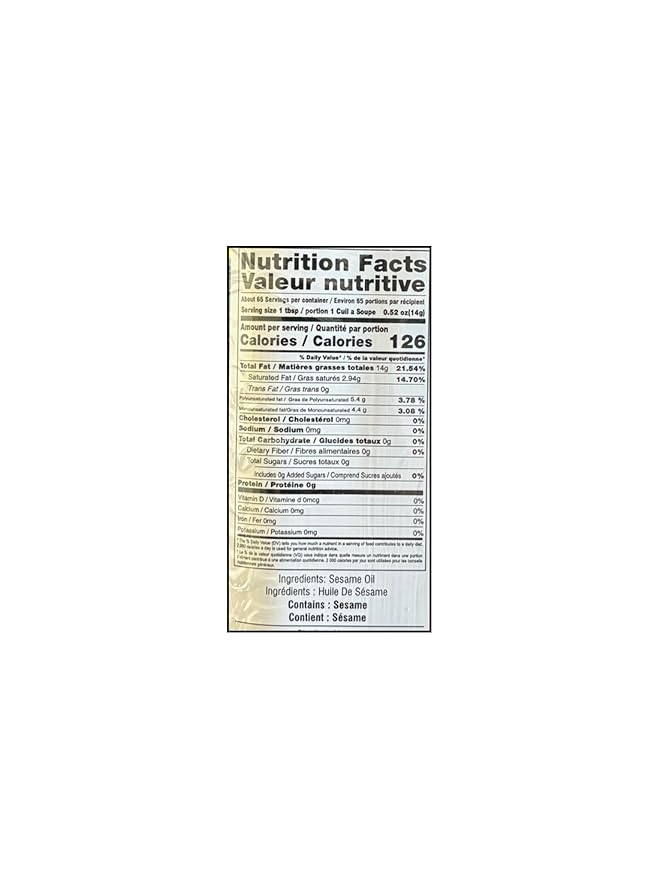 Sesame/Gingelly Oil 1ltr (33.8 Oz) * 2 Pack*