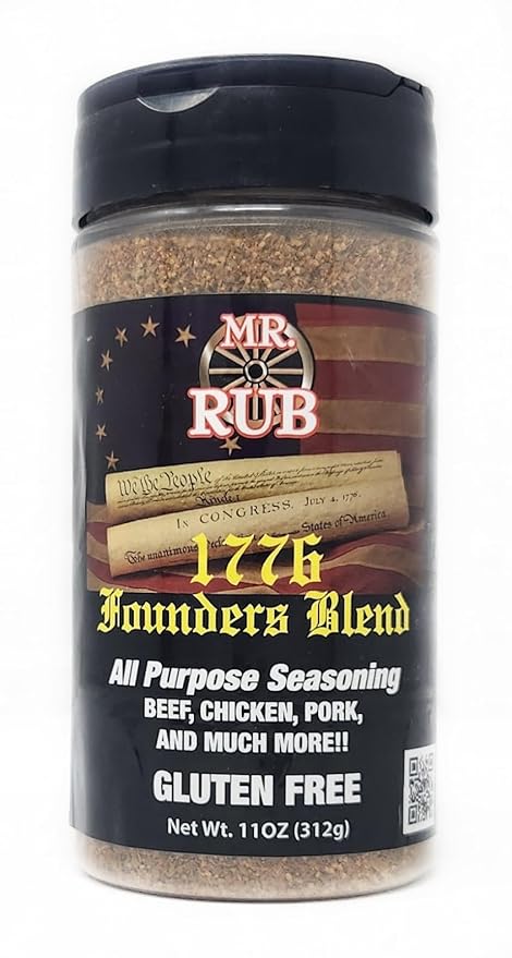 Mr Rub BBQ Seasoning Spice Shaker (11oz 1776 Founders Blend All purpose Seasoning)