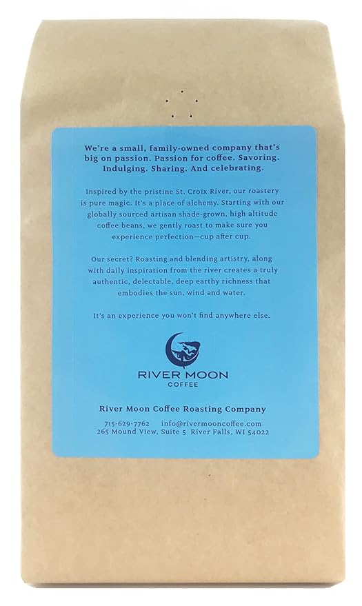 River Moon Coffee Kona Coffee Ground Medium Roast 2 lbs Kona Waves Hawaiian Blend Sustainably Farmed 100% Arabica