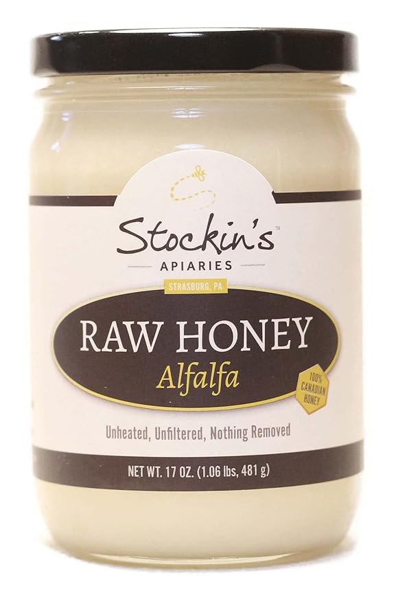 Stockin's Apiaries Raw Alfalfa Honey Unheated Unfiltered &amp Nutritious 17 Oz.