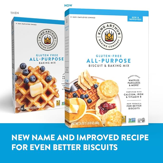 King Arthur Gluten-Free All-Purpose Biscuit &amp Baking Mix 24 oz (Pack of 6) - Non-GMO Project Verified Certified Kosher Packaging May Vary